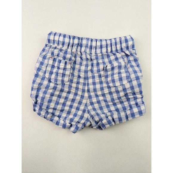 Mini Boden Blue & White Checked Shorts - Picture 3 of 3